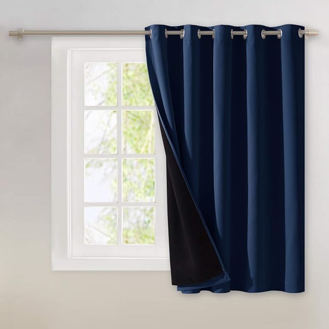 NICETOWN 100% Blackout Patio Sliding Door Curtain, Wide Lined Drape, Keep Warm by NICETOWN