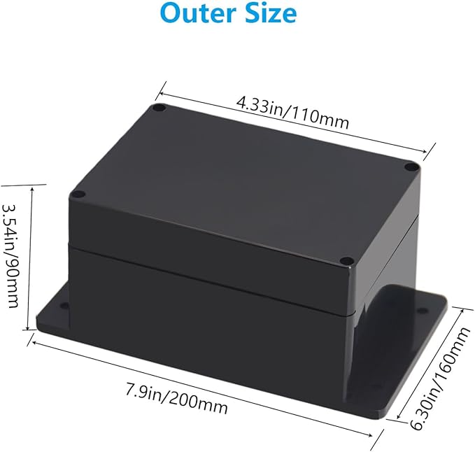 Outdoor Waterproof Junction Box IP67 Project Box ABS Black Electrical Boxes - Image 2