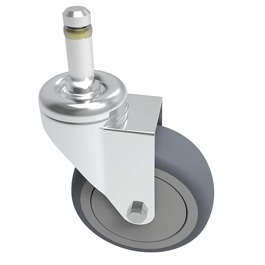 RILIDRI 4-Inch Swivel Stem Caster, 7/16-Inch Stem Diameter Rubber Wheel - Image 9