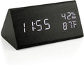 OCT17 Wooden Alarm Clock, Smart LED Digital Clock by OCT17