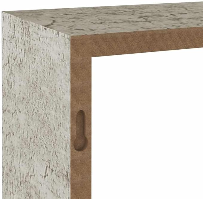 vidaXL Set of 3 Modern Wall Cube Shelves in Concrete Gray Floating Storage - Image 5