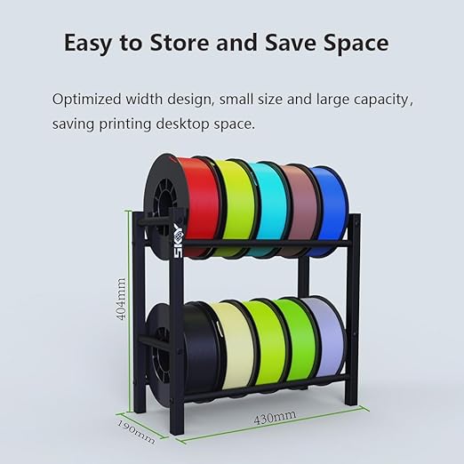 Lutyr Skouphy 3D Printer Filament Storage Rack, 2 Tier Filament Spool Holders - Image 5