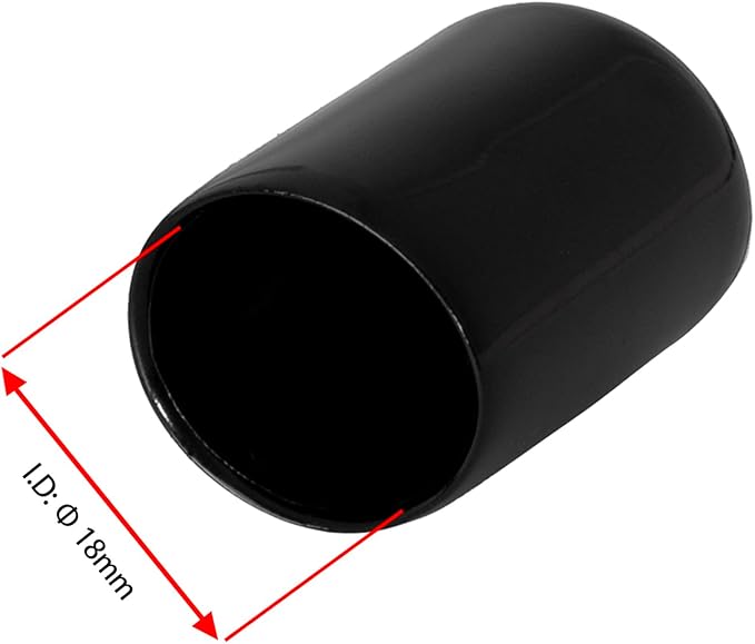 20 PCS Black Round Vinyl Rubber End Caps Kits, Flexible Screw Thread Protectors - Image 2