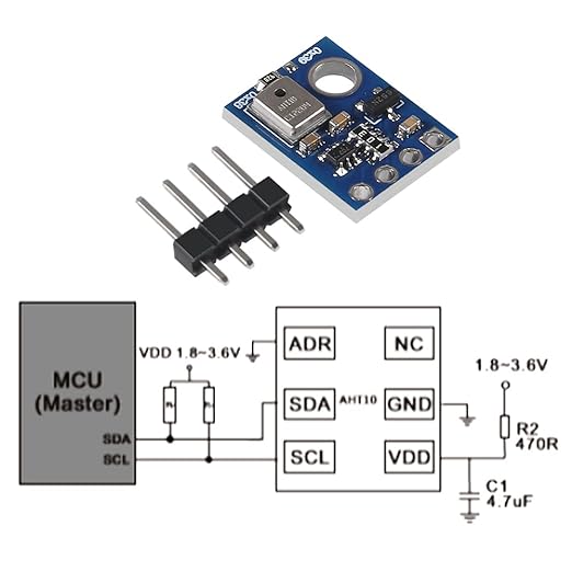 DIANN 6pcs AHT10 Temperature and Humidity Sensor Module High Precision I2C - Image 3