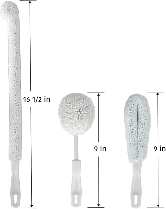 Lily's Home Decanter Cleaning Brush Set, Glassware Cleaning Brushes - Image 4