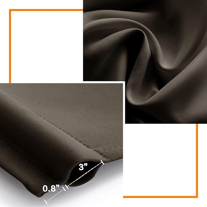 PANELSBURG Dark Brown Waterproof Window Curtains 42 Inch Length - Image 7