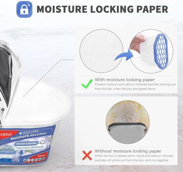 Vacplus Moisture Absorbers 6 Pack, Portable Humidity Absorber Boxes - Image 3