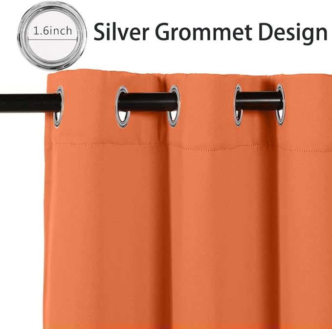 MYSKY HOME Burnt Orange Door Curtains - Image 2