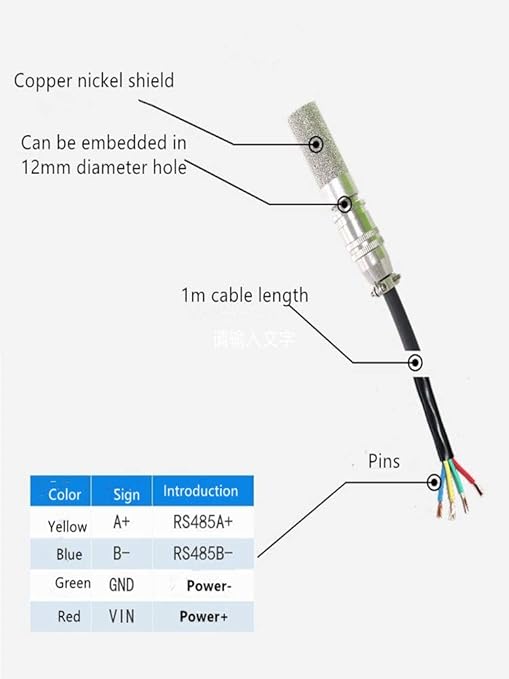 Taidacent SHT30 RS485 Modbus RTU Temperature and Humidity Sensor Transmitter - Image 4