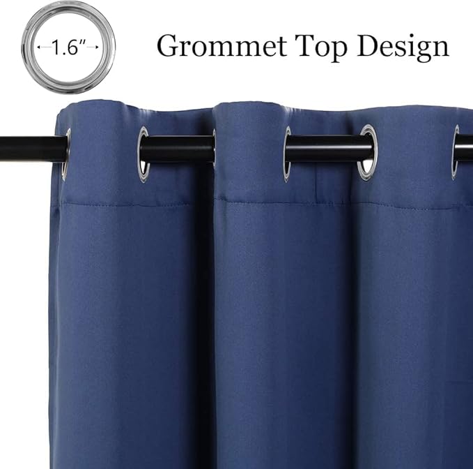 MYSKY HOME Blackout Curtain for Bedroom, Grommet Room Darkening Curtain - Image 2