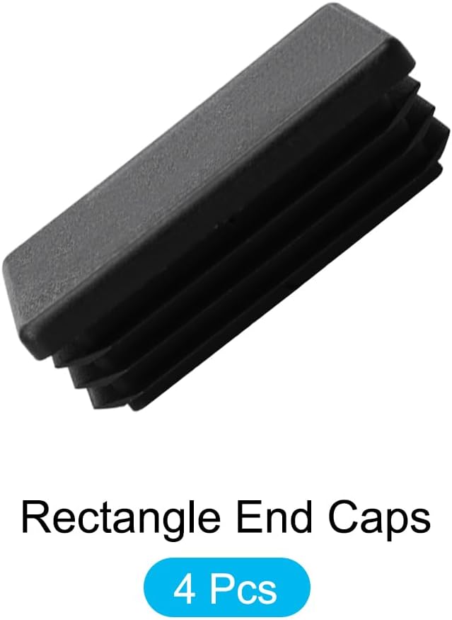 METALLIXITY Rectangle End Caps 4Pcs, Plastic Rectangle Tube Inserts Threaded - Image 5