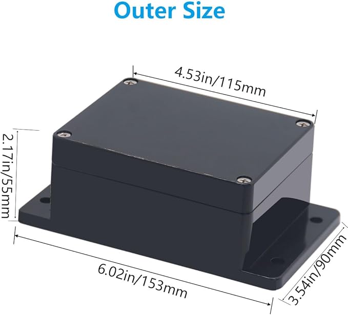 Outdoor Waterproof Junction Box IP67 Project Box ABS Black Electrical Boxes - Image 2