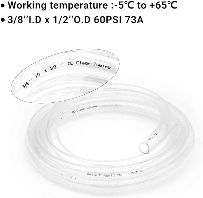 3/8’’ ID × 1/2’’ OD - 10 ft Clear Plastic Vinyl Tubing - Image 5