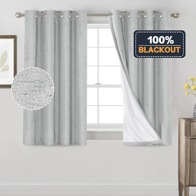 PrinceDeco 100% Blackout Curtains 54 Inch Length - Image 6