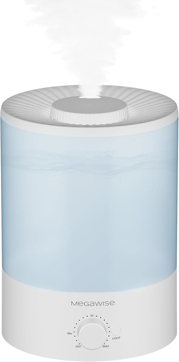 MegaWise Ultrasonic Cool Mist Humidifier | Quiet Operation, Top Fill, Auto by MEGAWISE