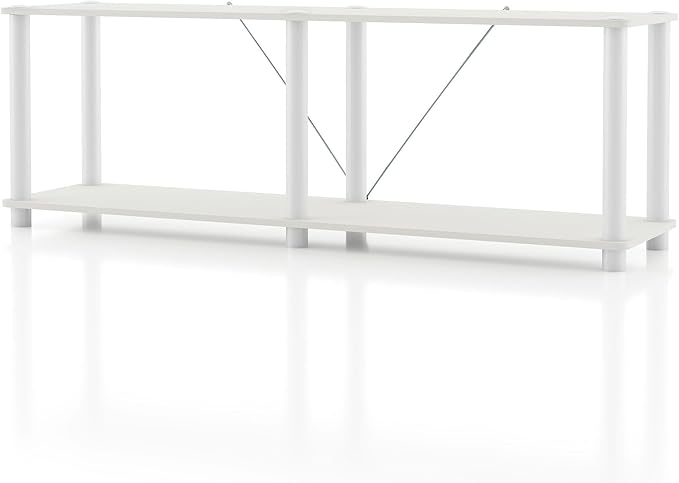 Homes: Inside + Out Apexa Modern 2-Tier Extra Wide Shelving Units, Collectibles by HOMESInsideOut