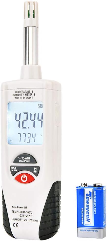 Hygro-Thermometer Psychrometer, Handheld Digital Humidity Temperature Meter by Hti-Xintai