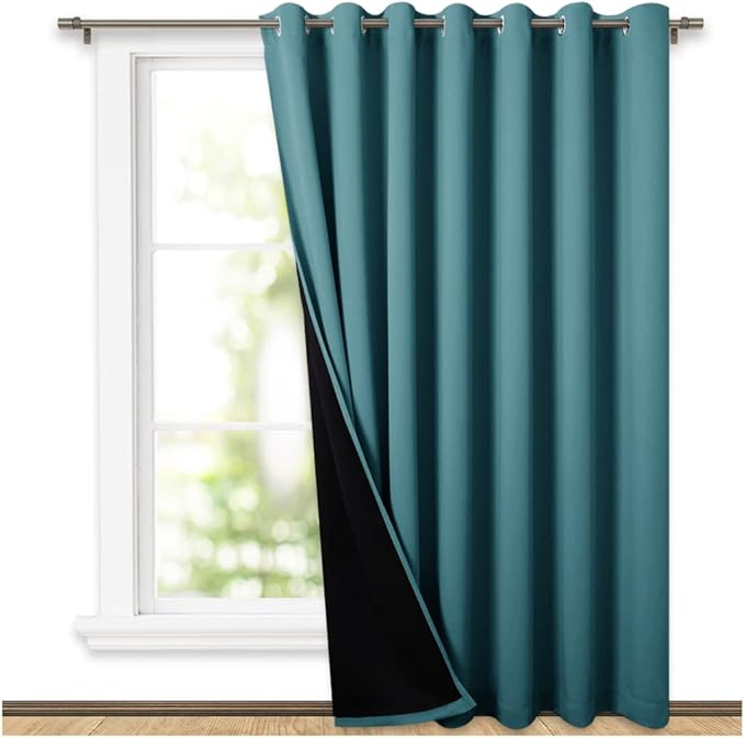 NICETOWN Peacock Teal Full Shading Closet Curtains, Privacy Room Divider by NICETOWN