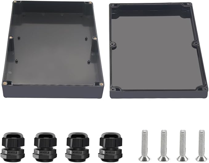 Project Box ABS Black Electrical Boxes IP67 Outdoor Waterproof Box Electronic by Otdorpatio