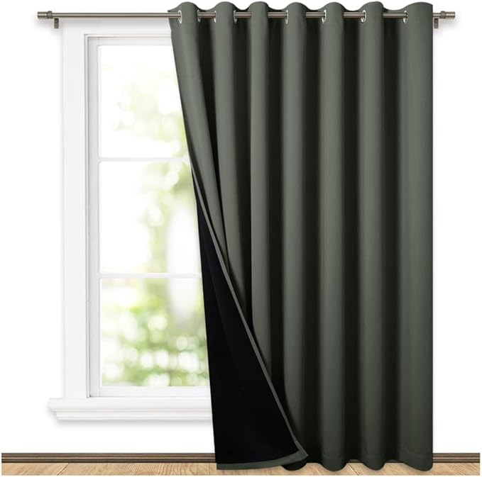 NICETOWN 100% Blackout Window Curtain Panel, Heat and Full Light Blocking Drape by NICETOWN