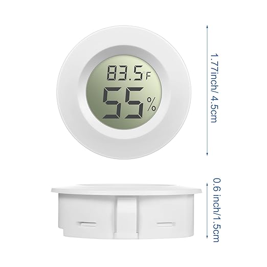 Weewooday 4 Pcs Mini Hygrometer Thermometer Round Digital Humidity Gauge - Image 2