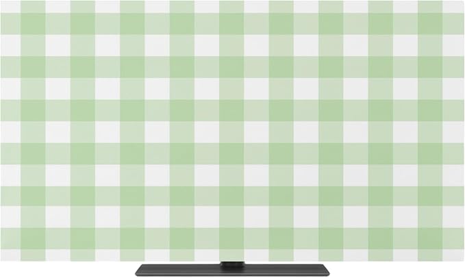 Green Stripes Buffalo Checker Indoor TV Cover, Elastic TV Screen Protector by Unknown