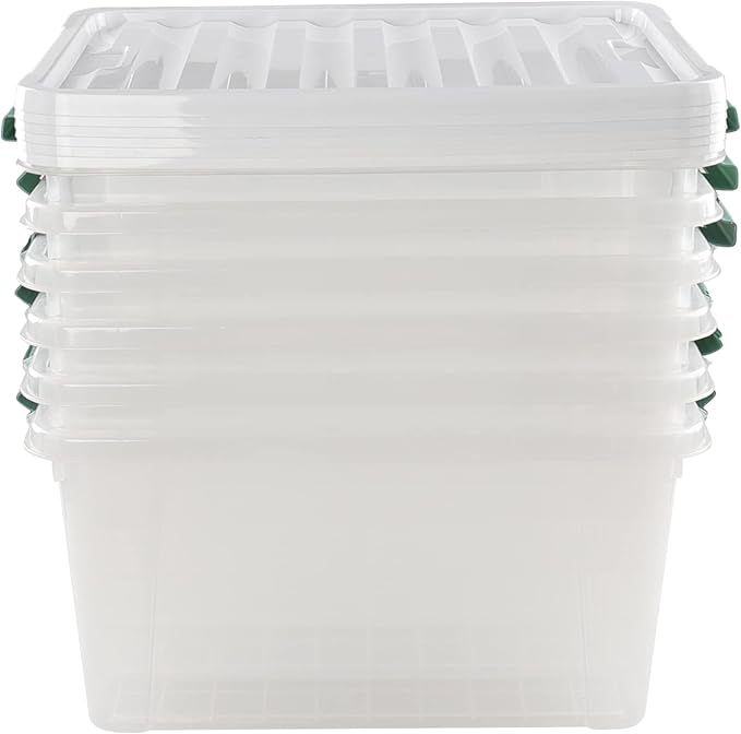 6-Pack Clear Plastic Storage Boxes, 35 L Plastic Storage Bins - Image 7