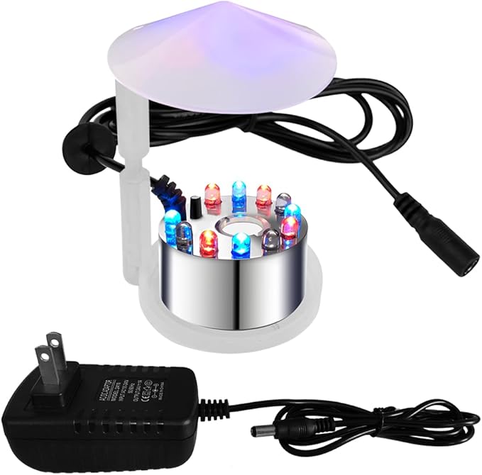 PULACO Mist Maker, 12 LED Mister Fogger Water Fountain Pond Fog Machine by PULACO