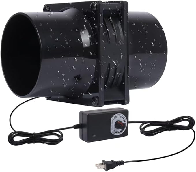 120mm 12V Exhaust Duct Fan Kit by AMCHIXIN