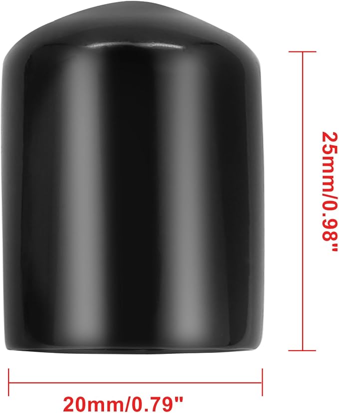 24 Pcs Round Rubber End Caps, 4/5" ID Vinyl Flexible Screw Thread Protectors - Image 2
