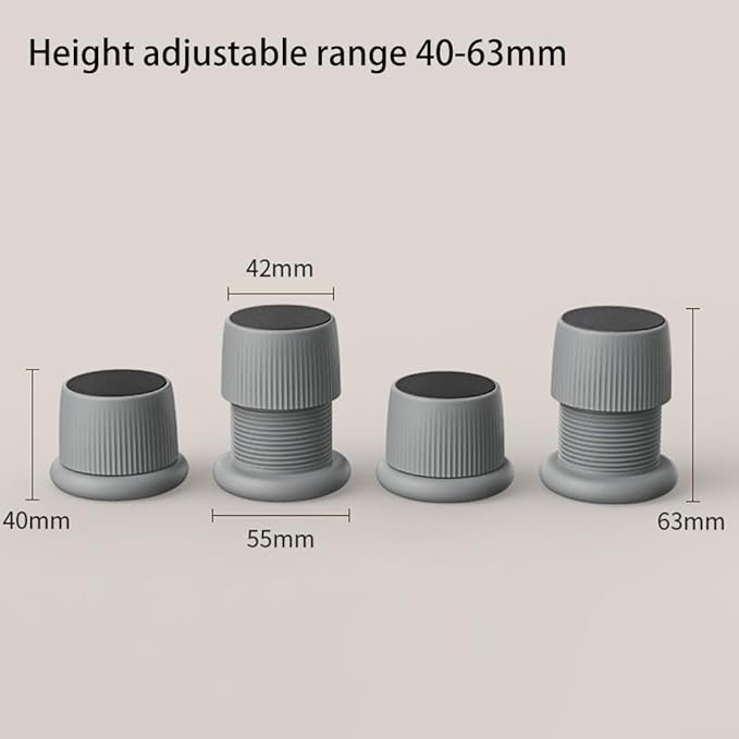 Adjustable Furniture Levelers 40-63mm Height Extenders - Image 2