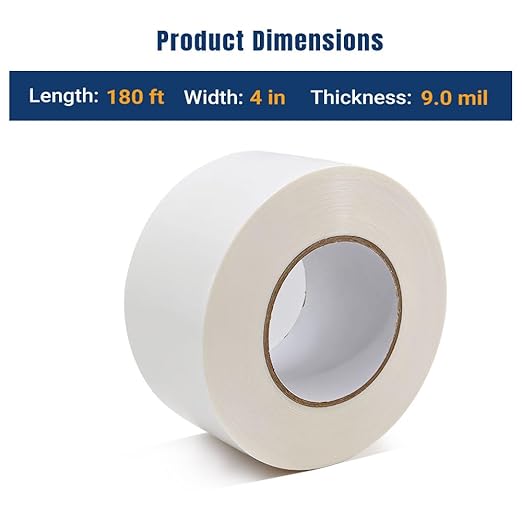 Vapor Barrier Tape, 4 in x 180 ft, High-Adhesion Waterproof Seam Tape - Image 2