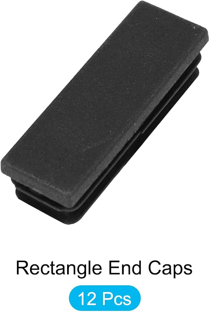 METALLIXITY Rectangle End Caps 12Pcs, Plastic Rectangle Tube Inserts Threaded - Image 5