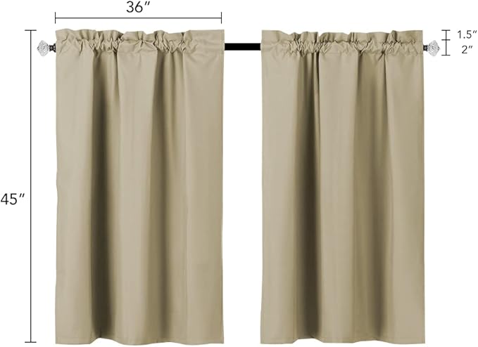Easy Home 2 Panels Blackout Tier Curtain - Image 2