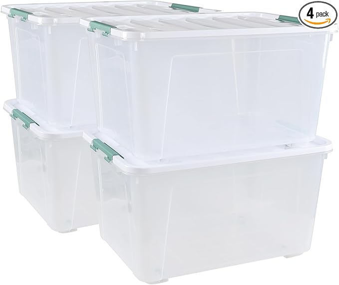 80 L Large Plastic Storage Bins by Xowine