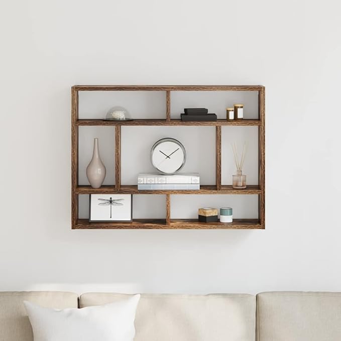 Smoked Oak Engineered Wood Wall Shelf 29.5 x 6.3 x 21.7 Inches - Image 3