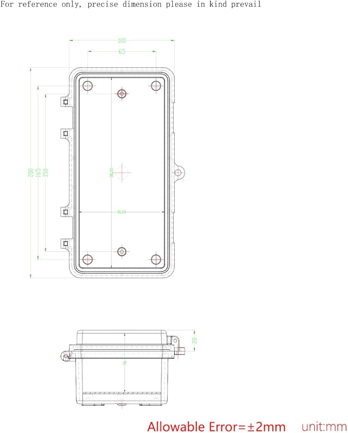 Junction Box, Hinged Black Clear Cover IP67 Waterproof ABS Project Box - Image 6