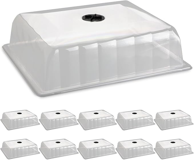 10-Pack Leak-Proof Humidity Domes, Plastic Clear Seed Starter Dome, Seed by RooTrimmer