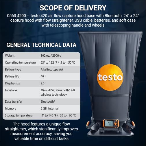 Testo 420 Flow Hood – Airflow Meter HVAC - Image 6