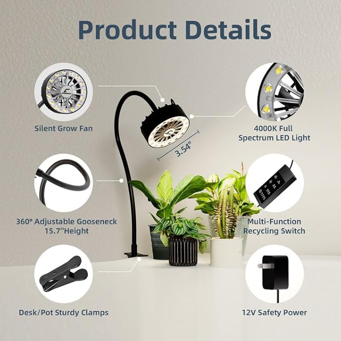 Grow Lights for Indoor Plants, Full Spectrum Plant Grow Light - Image 2