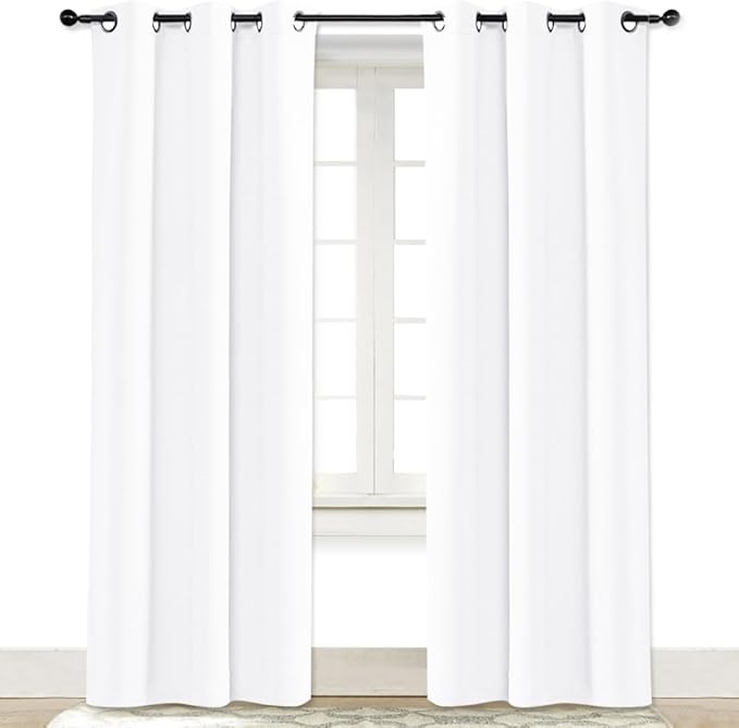 NICETOWN Pure White Window Curtain and Drape, 1 Panel, 42 by 84, Easy Care by NICETOWN