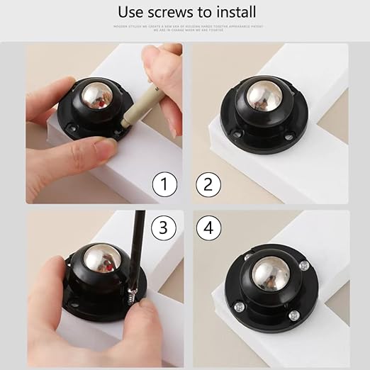 Self Adhesive Caster Wheels for Furniture, Storage Box, Trash Can, PC Stainless - Image 8