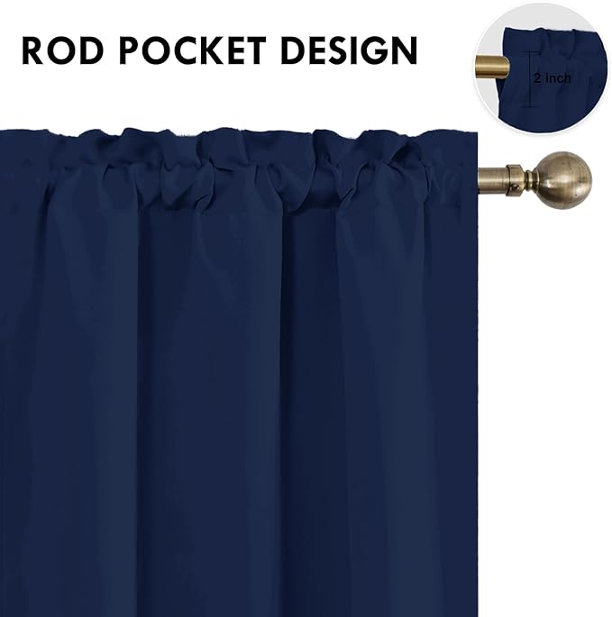 DWCN Navy Blue Blackout Curtains - Image 4