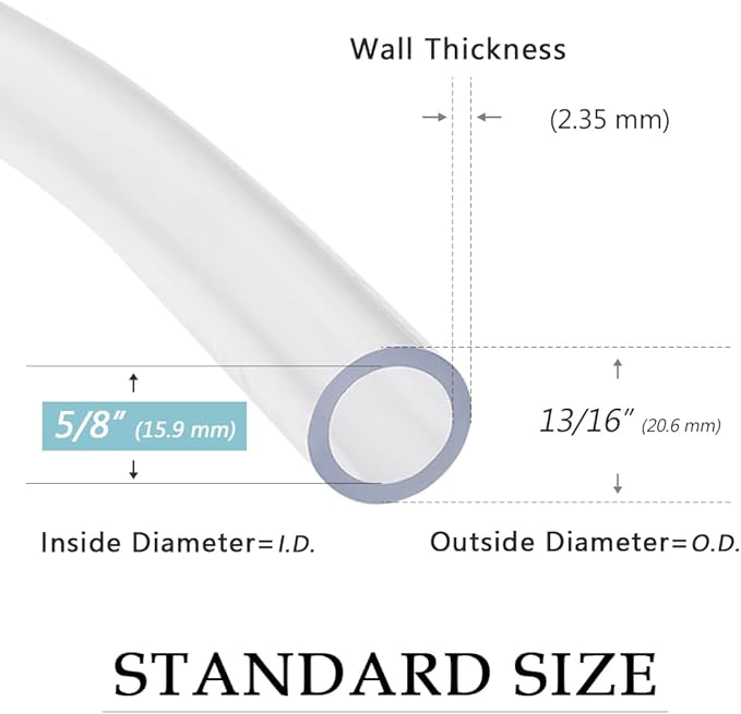 DAVCO 5/8" ID - 100 ft Clear Vinyl Tubing, Low Pressure Flexible PVC Tube - Image 3