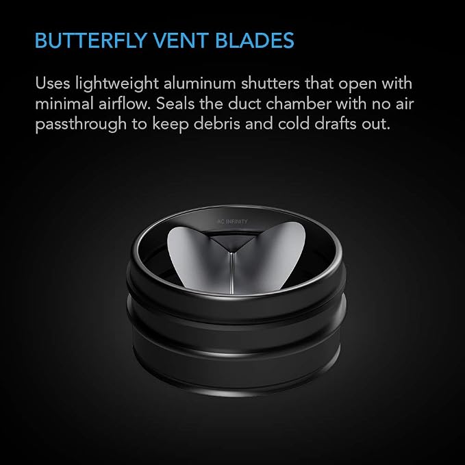 AC Infinity 4" Backdraft Damper, One-Way Airflow Ducting Insert - Image 3