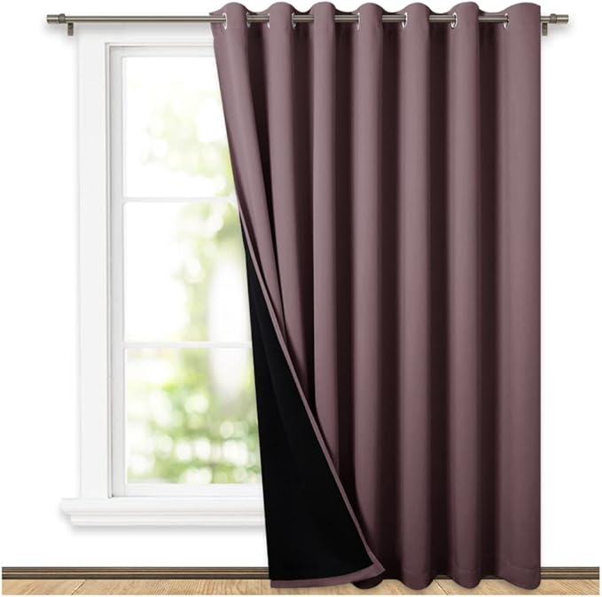NICETOWN Total Shade Patio Door Curtain, Heavy-Duty Full Light Shading Sliding by NICETOWN