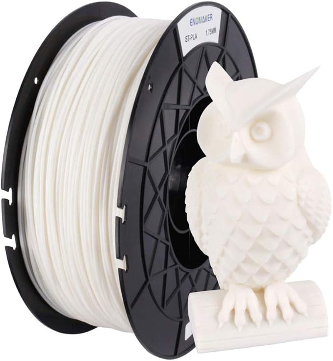 ST-PLA 3D Printer Filament White 1.75MM 1kg Spool Improved by New Formula by ENOMAKER