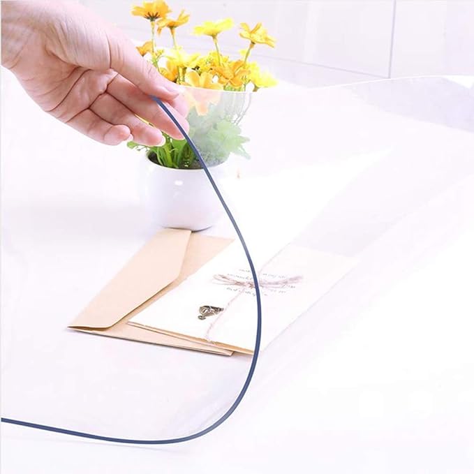 NECAUX Custom Multi-Size 1.5mm Thick Clear PVC Table Cover Protector - Image 3
