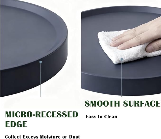 11.2 Inch Plant Caddy with Hidden Wheels, Round Rolling Plant Stand, Mobile Tray - Image 5