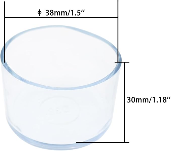 Round Chair Leg Caps, PVC Furniture Feet Covers, TTZEZE Transparent Round Floor - Image 2